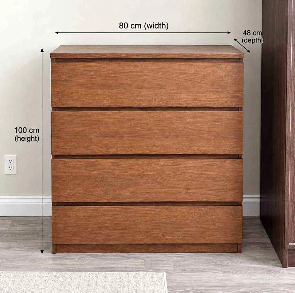 4-Drawer Wood Grain Dresser