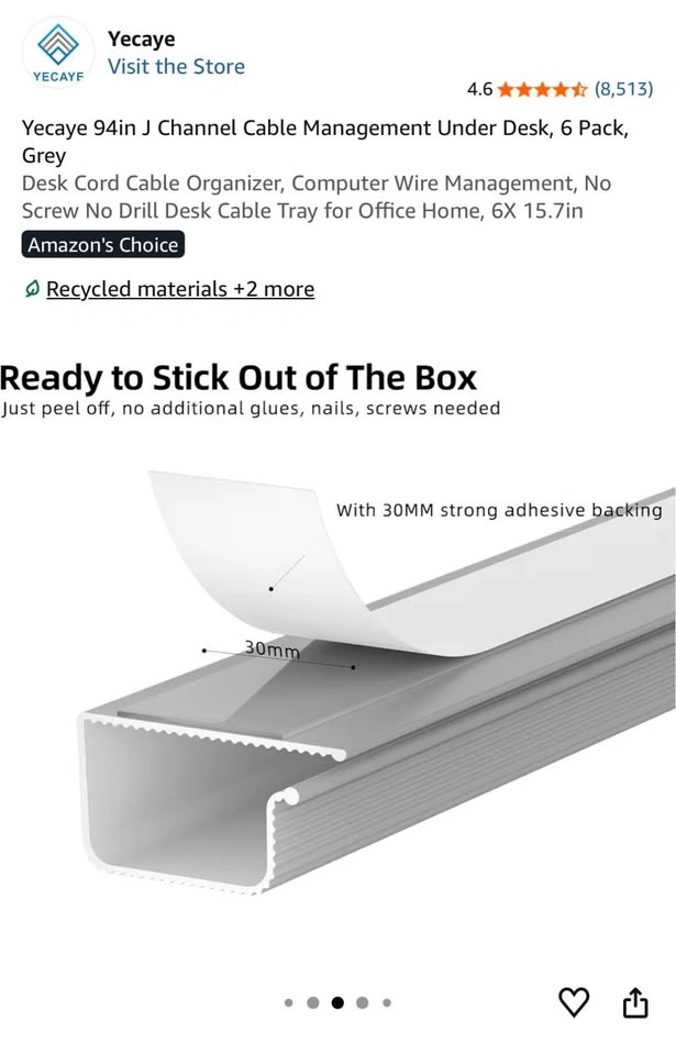NEW Cable Management Under Desk (94in., 6 pcs.) - photo 2