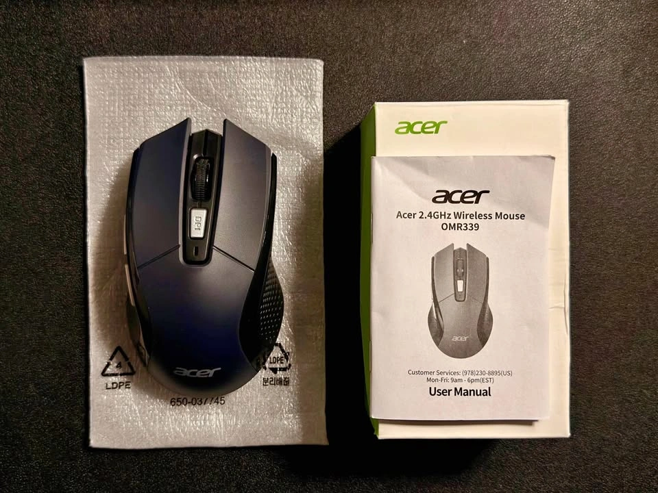 ACER Wireless Ergonomic Mouse – 4000 DPI, 6 Buttons