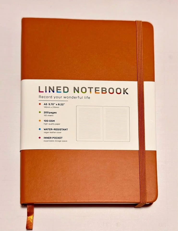 Premium Waterproof Leather Lined Journal (Brown, 200 Pages)