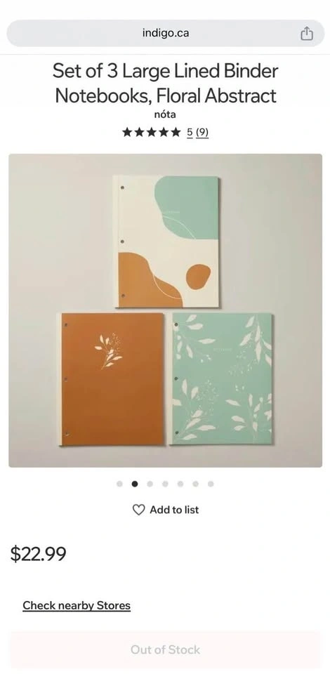 Indigo Lined Binder Notebooks/Workbook – Floral Abstract (3-pack - photo 2