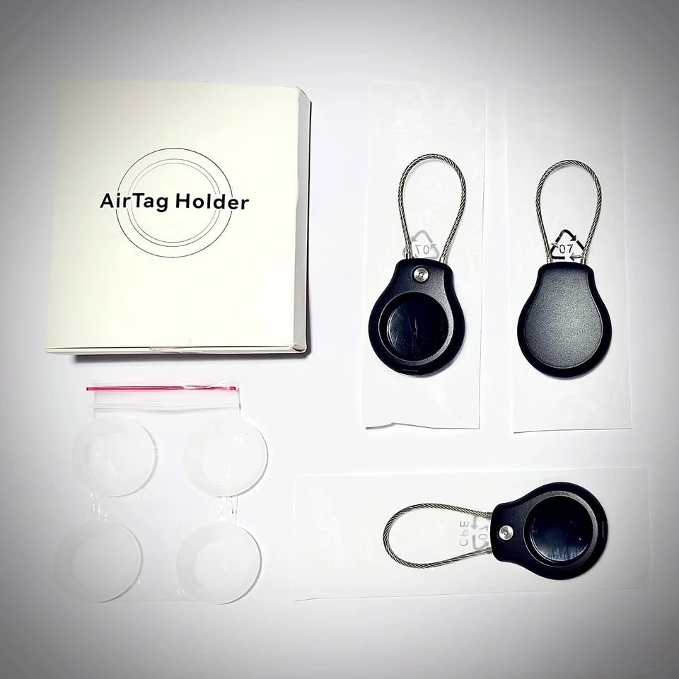 3 Anti-theft AirTag Holders with Steel Cable + Free Covers