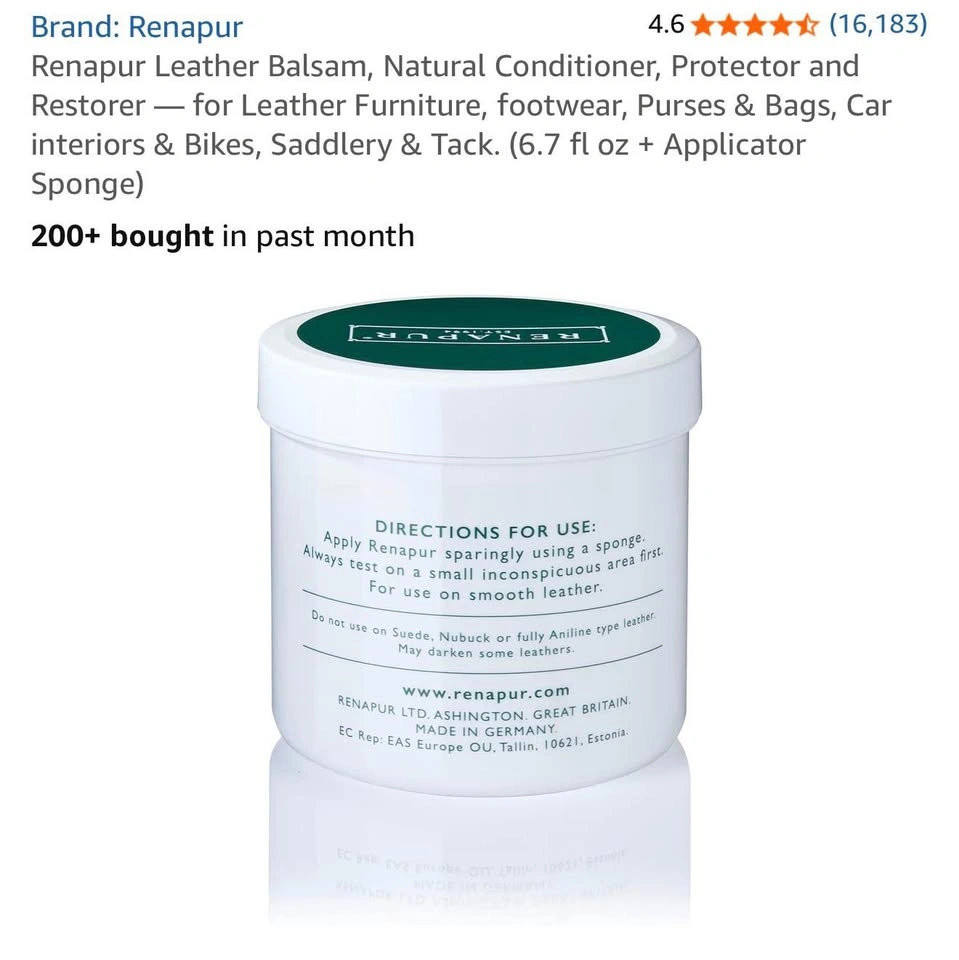 Renapur Leather Balsam Conditioner & Restorer (200ml) - photo 4