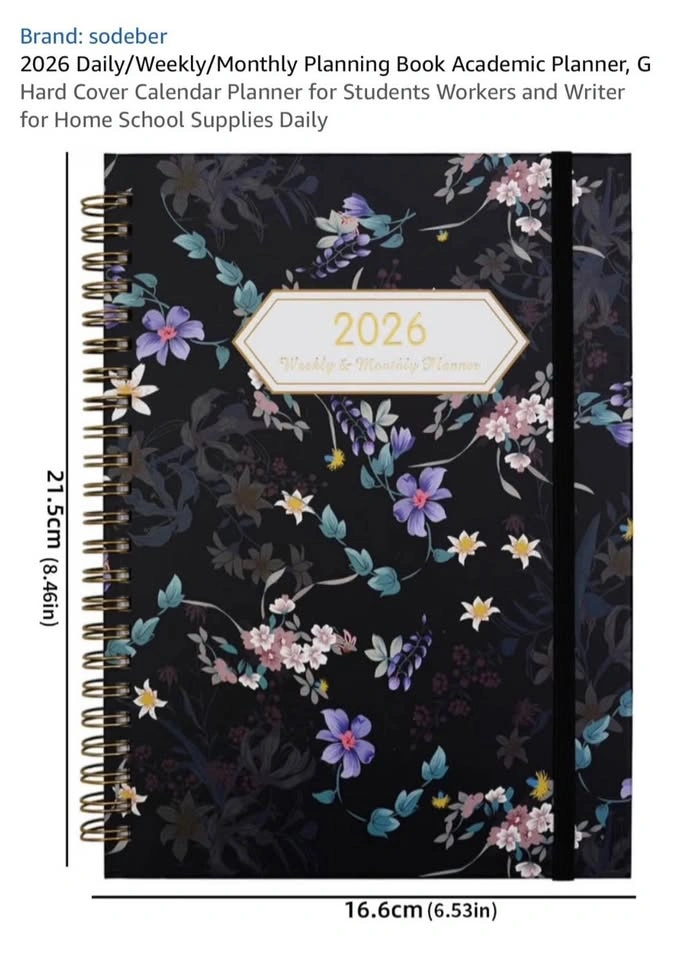 2026 Weekly & Monthly Planner Hardcover (Floral) - photo 3