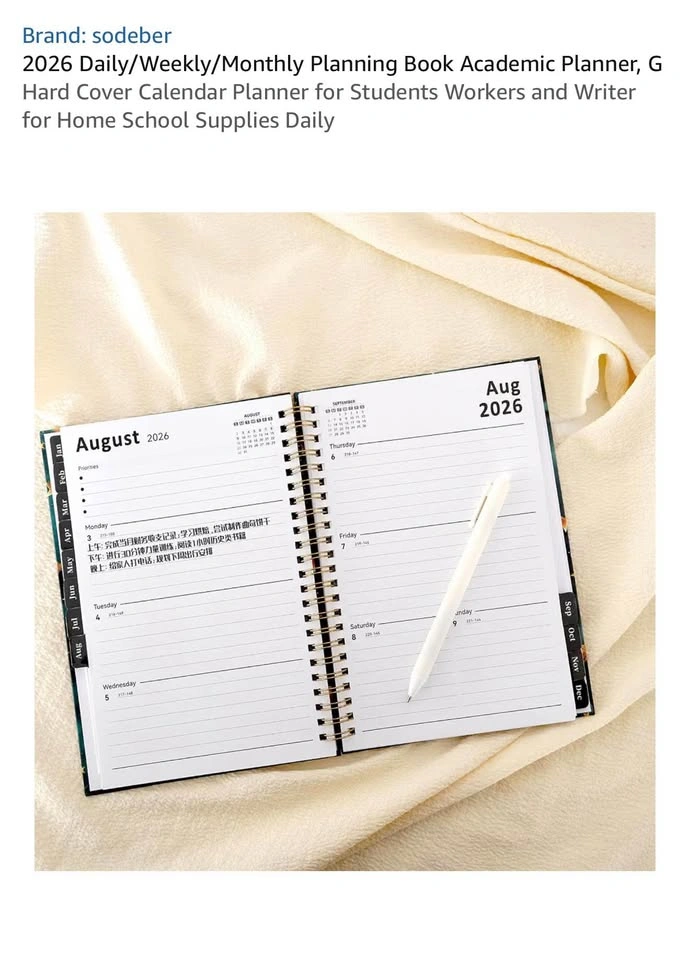 2026 Weekly & Monthly Planner Hardcover (Floral) - photo 4