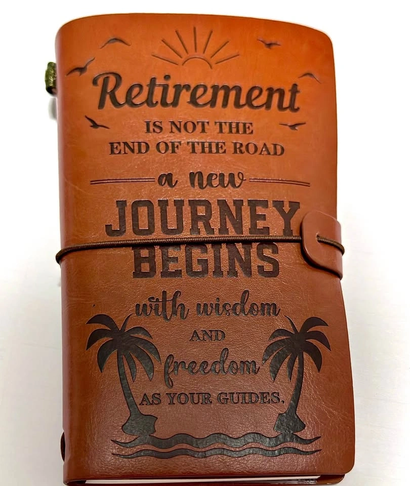 Brown Leather Journal Notebook w/Pockets (Retirement Savings)