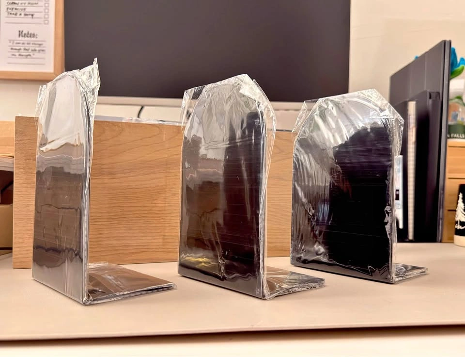 Heavy-Duty Steel Bookends (Black)