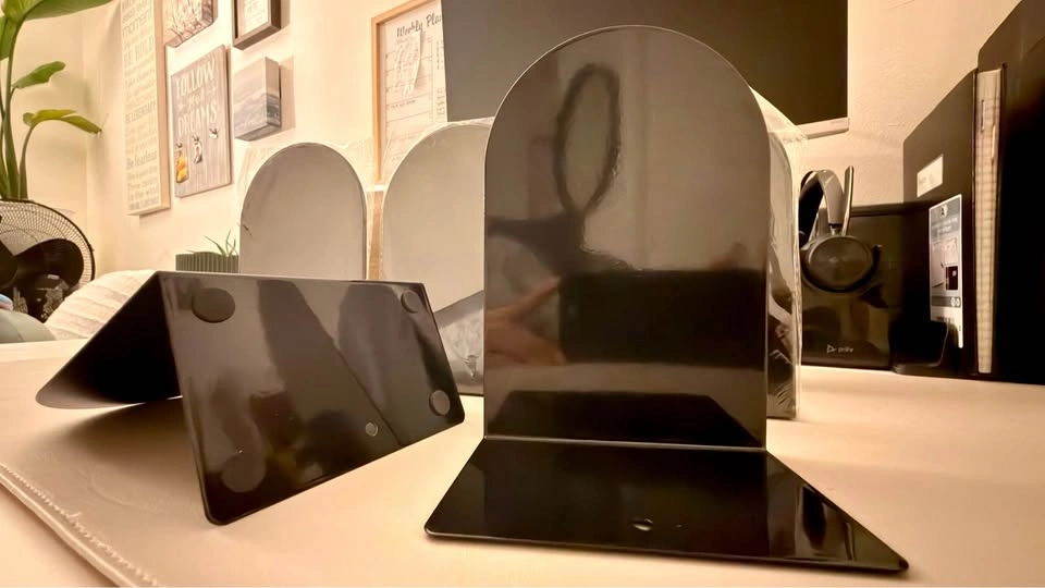 Heavy-Duty Steel Bookends (Black) - photo 4