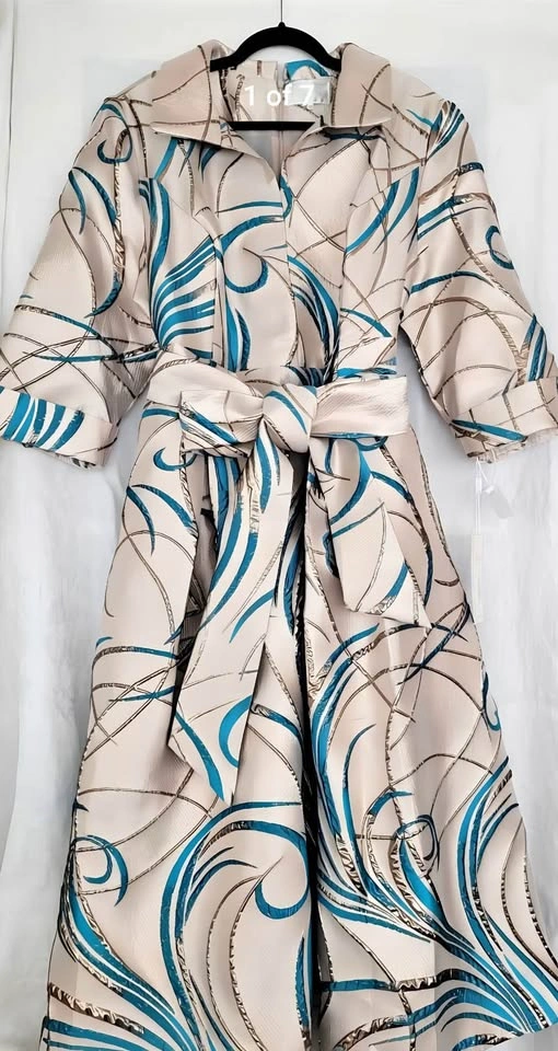 Diana Couture Formal Dress Size 20 - Champagne & Turquoise