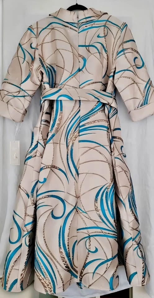 Diana Couture Formal Dress Size 20 - Champagne & Turquoise - photo 2
