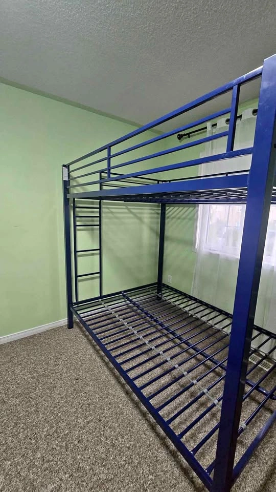 New Metal Full Queen Size Bunk Loft Bed Frame Dark Blue