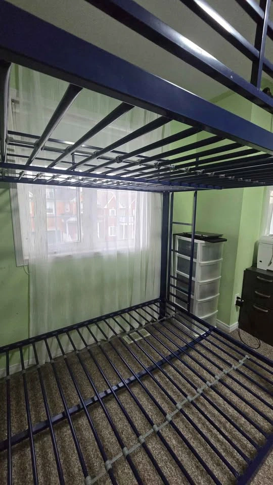 New Metal Full Queen Size Bunk Loft Bed Frame Dark Blue - photo 3