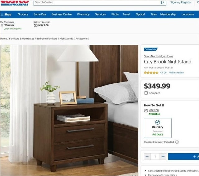 New 2-Drawer Nightstand