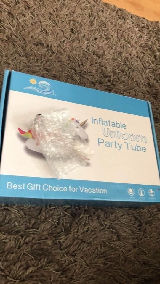 New Unicorn Pool Float Tube with 2 Floating Cup Holders