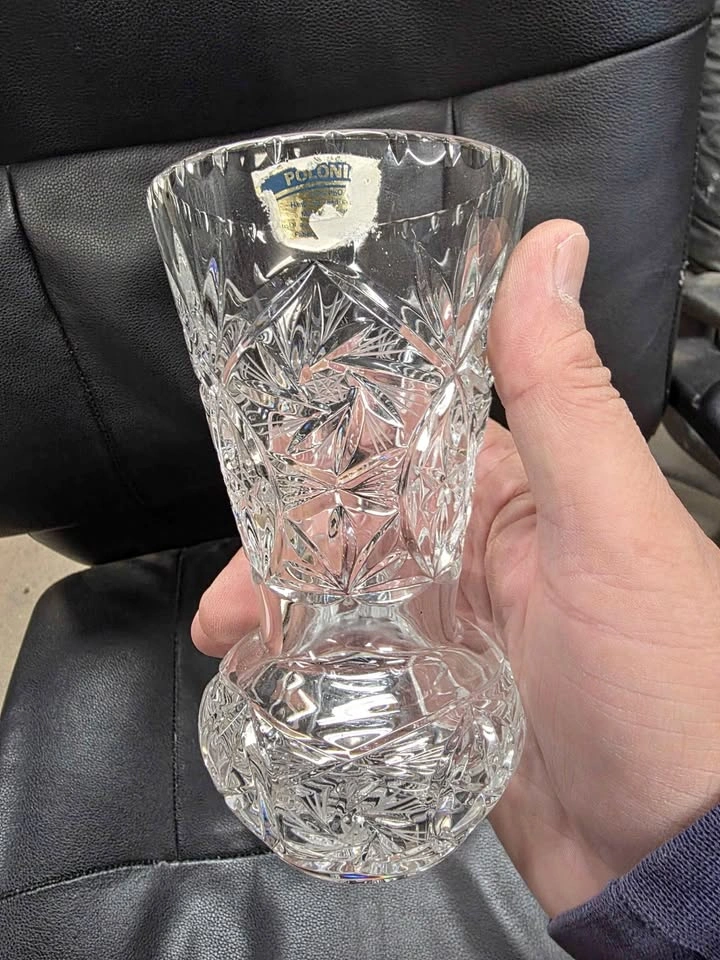 Polonia 24% Lead Crystal Vase – 6" Hand-Cut – Made in Poland