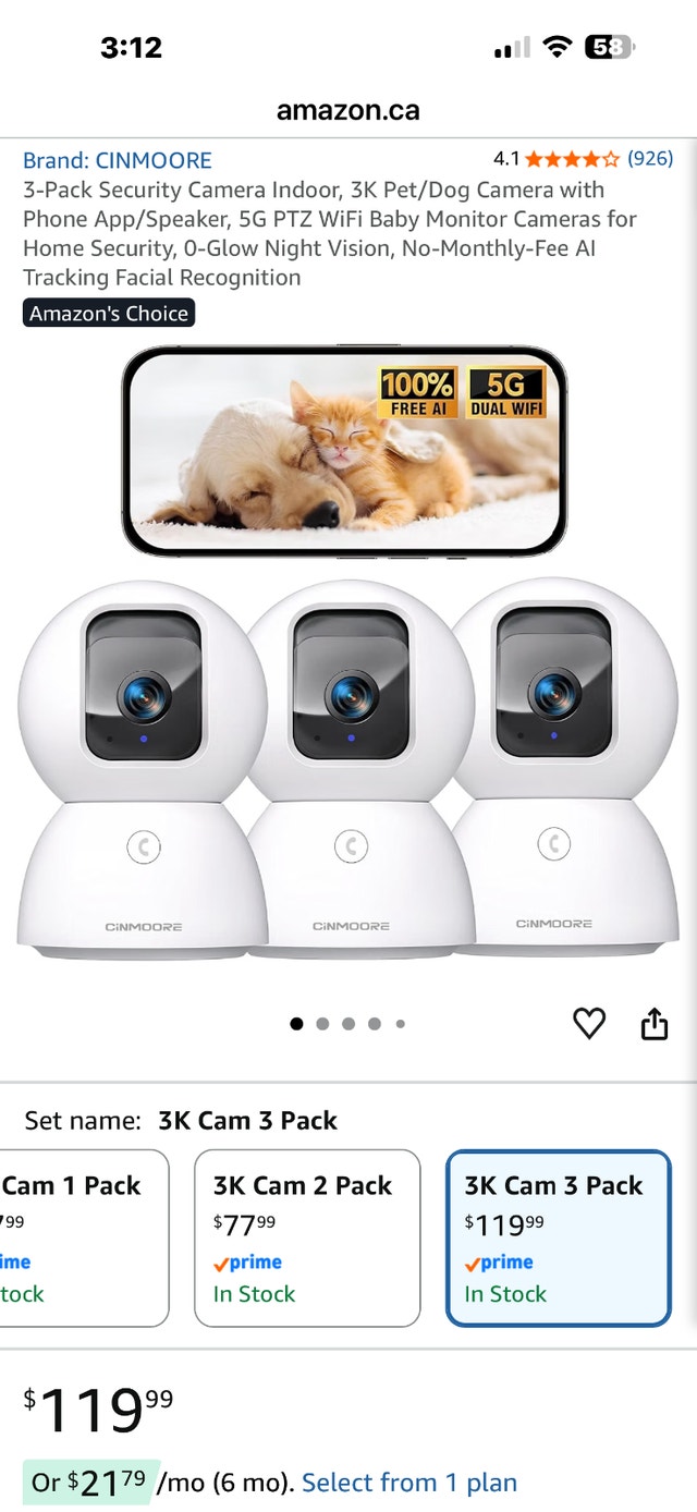 INDOOR PAN TILT WI-Fi CAMERAS