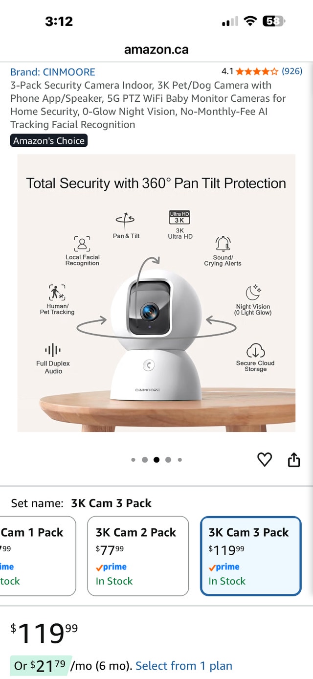 INDOOR PAN TILT WI-Fi CAMERAS - photo 2