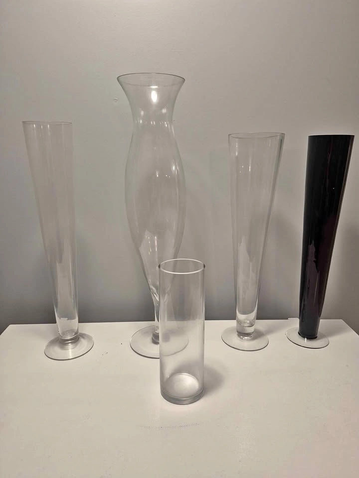 Assorted Glass Vases Set