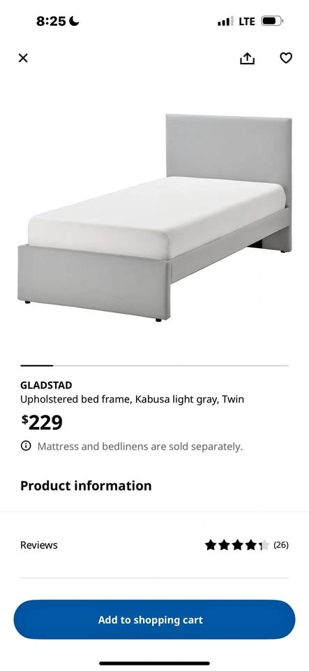 IKEA twin bed frame and mattress
