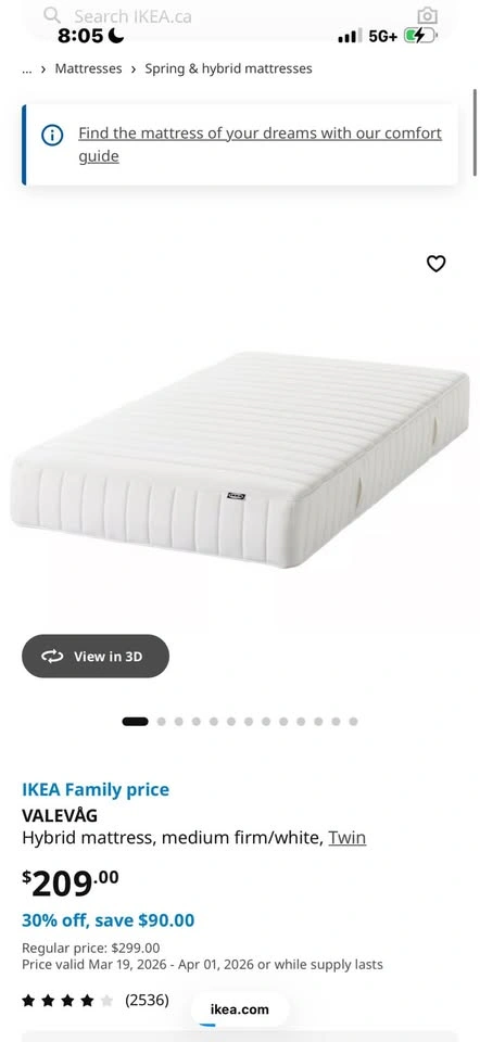 IKEA twin bed frame and mattress - photo 2