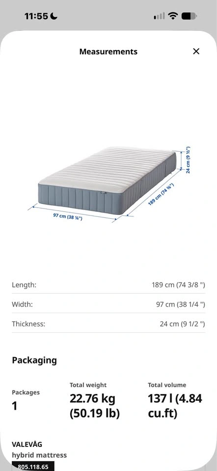 IKEA twin bed frame and mattress - photo 3