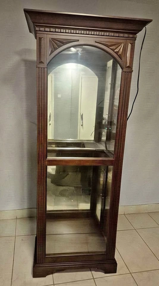 Bombay Wood Curio Cabinet with Mirrored Back