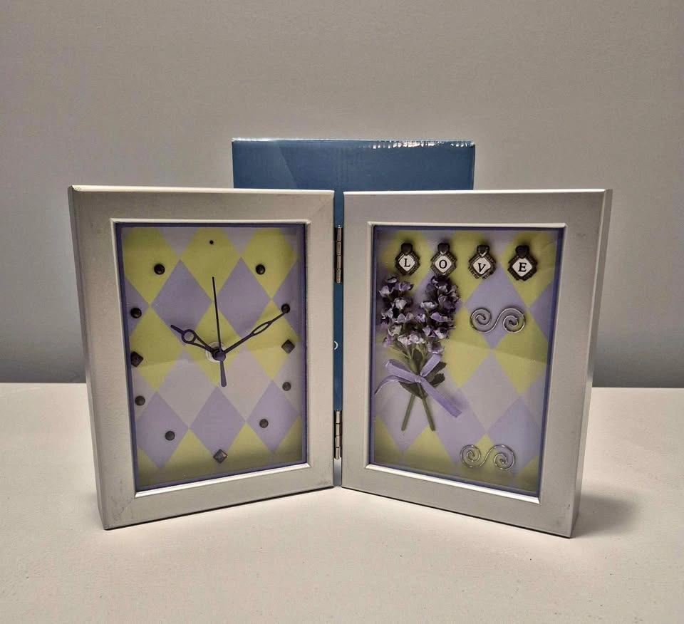 Lavender Shadow Box Clock