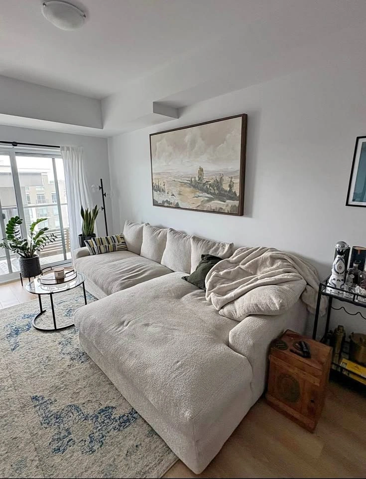 Cream Boucle Sectional Sofa