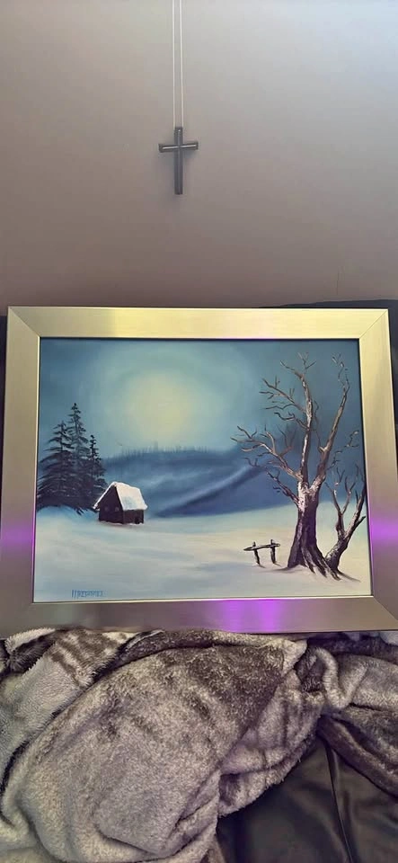 "Winter Night" Original Painting by Heather Trepanier