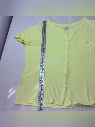 Breakfast In Bed Yellow Short Sleeve Pajama Set Crop Pants 1X - photo 4