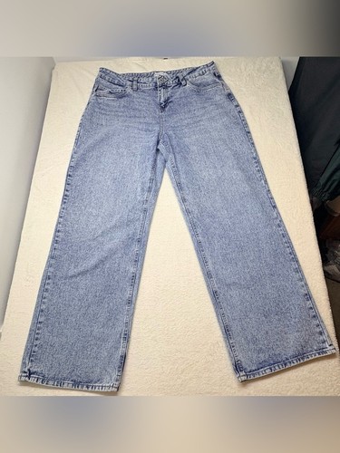 Bluenotes Denim Low Rise Baggy Wide Leg Jeans Acid Wash Size 14 - photo 2