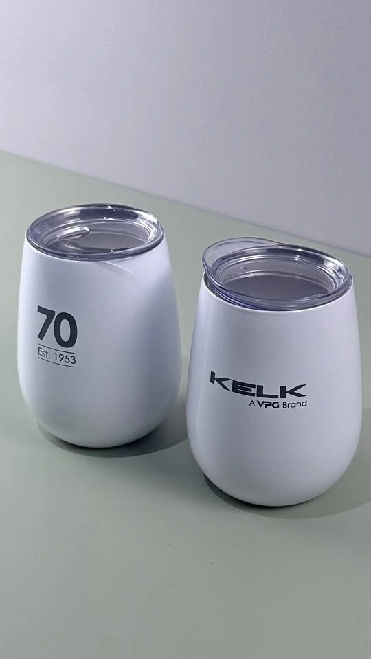 Set of 2 White Insulated Wine Tumblers with Lids