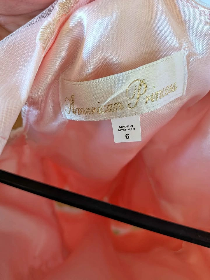 American Princess Pink Embroidered Dress Size 6 - photo 3