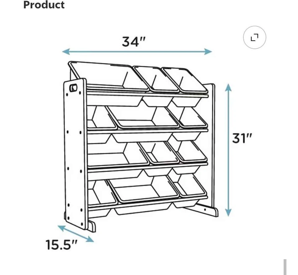 4 tier - white/brown - kids toy storage/organizer - photo 3