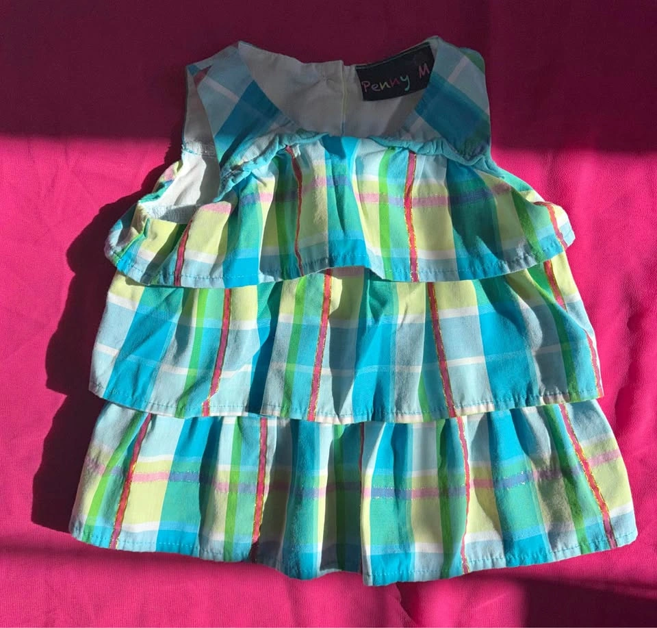 Baby girl Plaid Tiered dress/top -3M