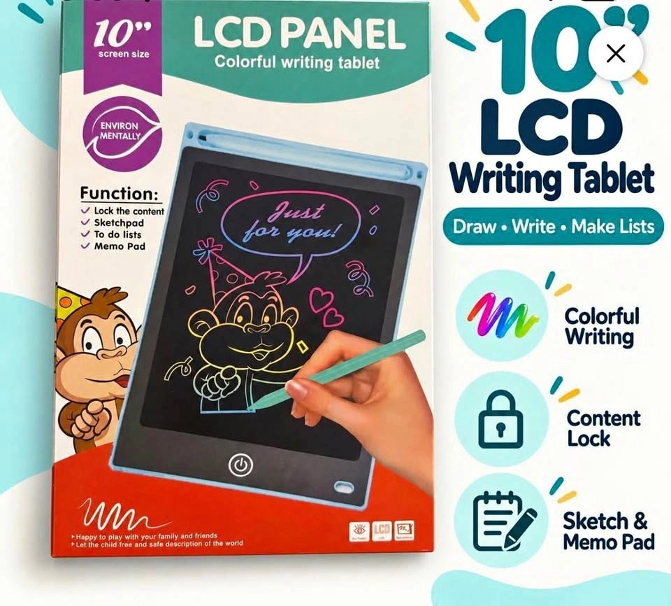 10” Colorful LCD Writing Tablet. Drawing & Memo Pad
