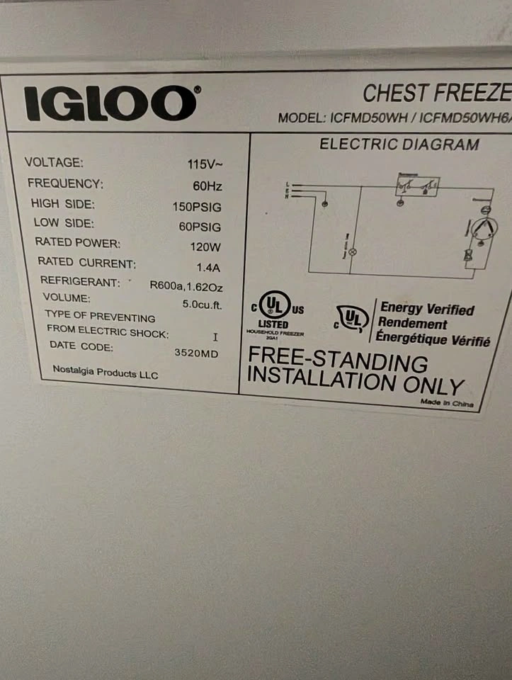 Igloo ICFMD50WH 5.0 cu. ft. Chest Freezer - photo 2