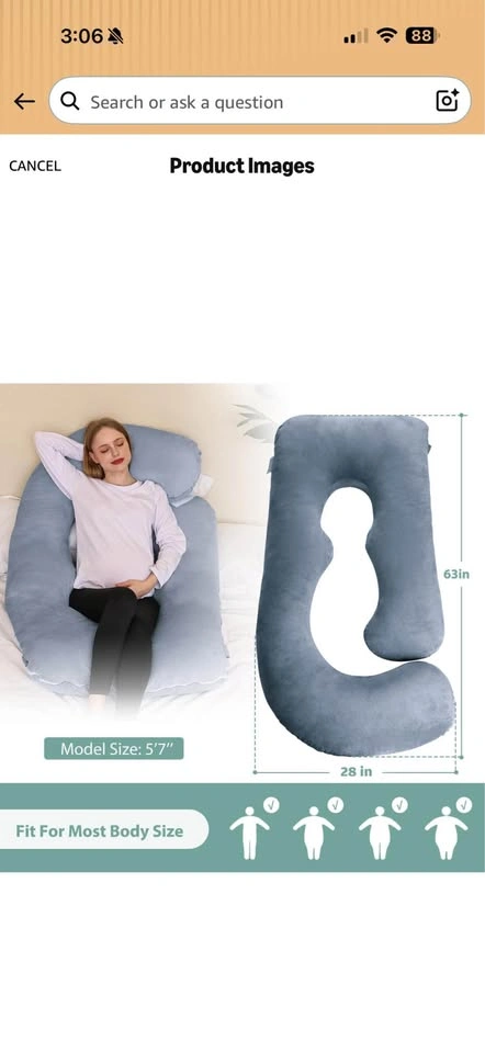 U-Shaped Pregnancy Body Pillow - photo 2