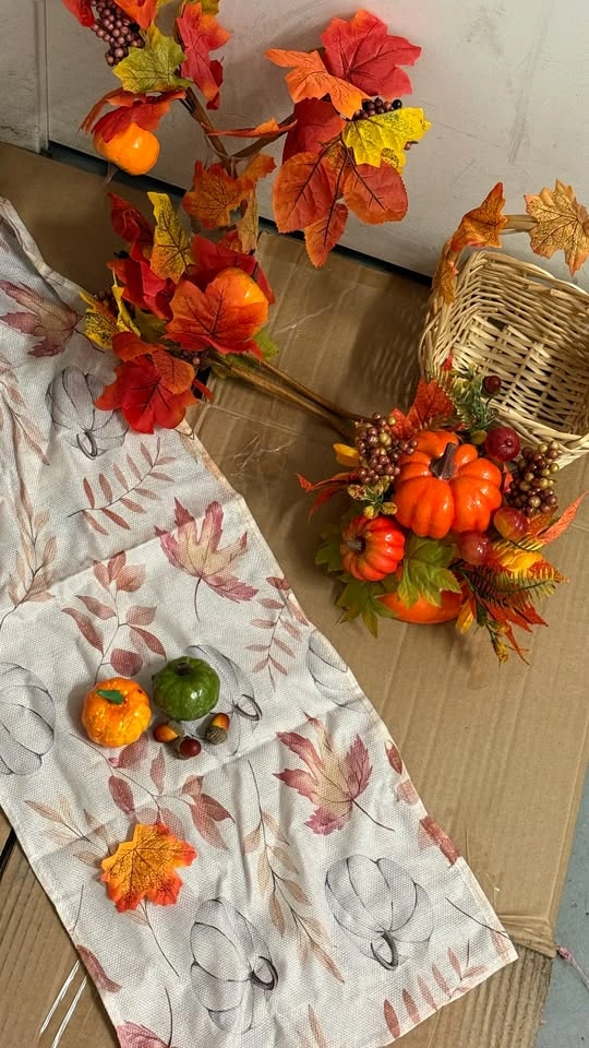 Fall Decor Set - Pumpkins, Maple Leaf Light Garlands, Basket - photo 4