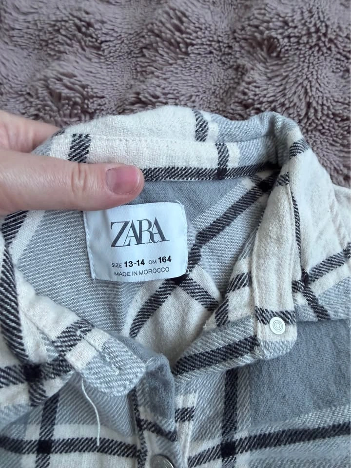Zara Girls’ Plaid Flannel Shirt – Size 13–14 Years (164 cm) - photo 3