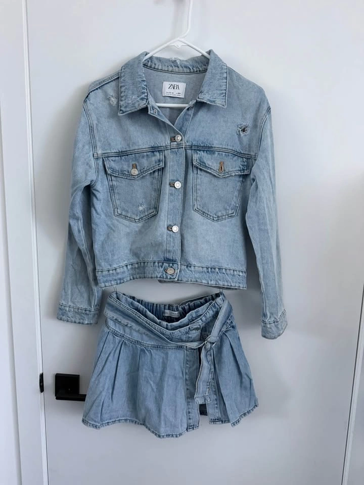 Zara Girls’ Denim Jacket and Skort Set – Size 13–14 (164 cm) - photo 2