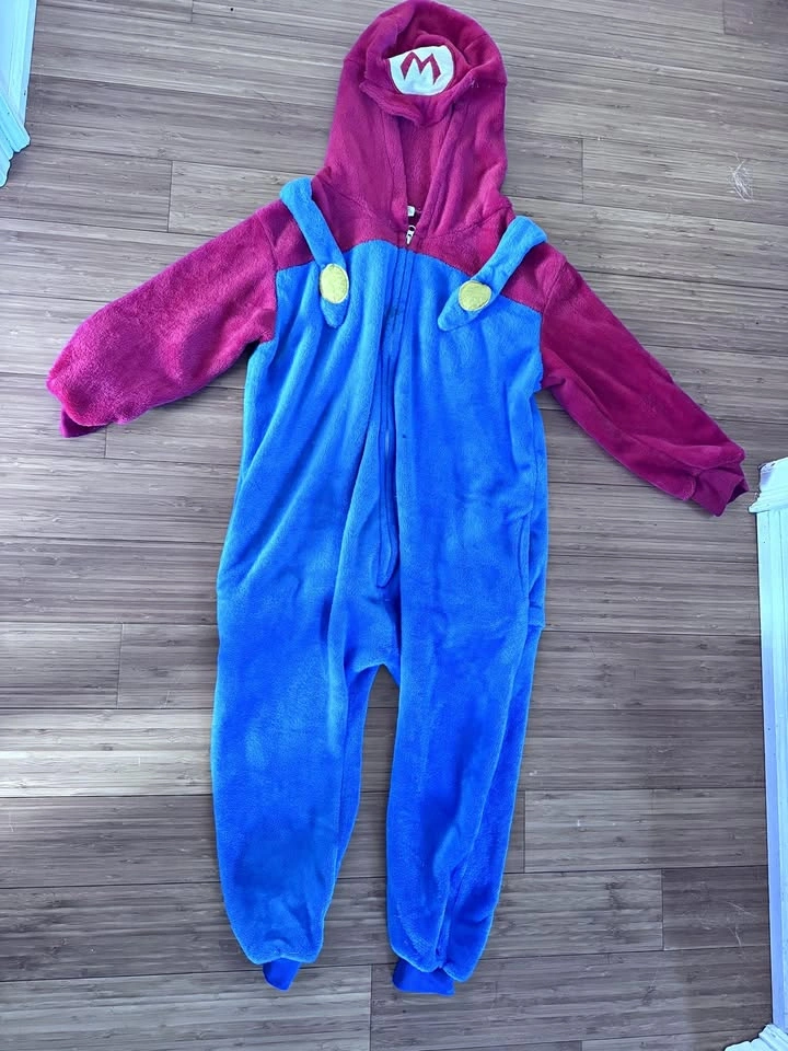 Mario Costume Onesie - Kids 6-8 - Super Mario Halloween