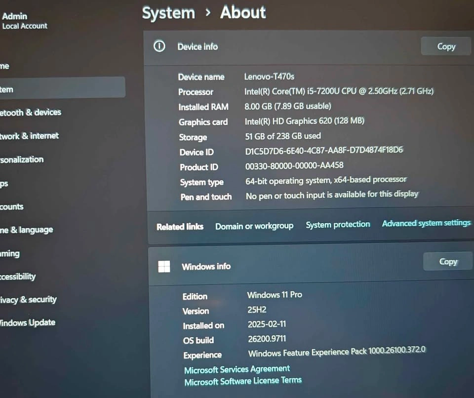 Lenovo T470s i5-7200U 2.50GHz 8G/256G Win 11 Pro - photo 3