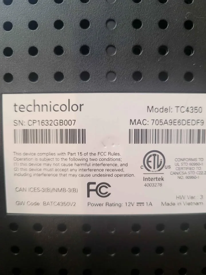 Technicolor TC4350 Cable Modem w AC adapter (used 3 months) image indicator(6)