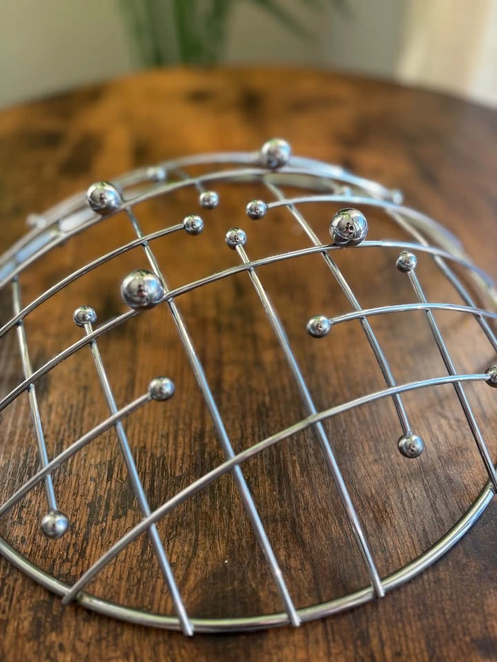 Chrome Atomic Mid-Century Modern Fruit Bowl - photo 2