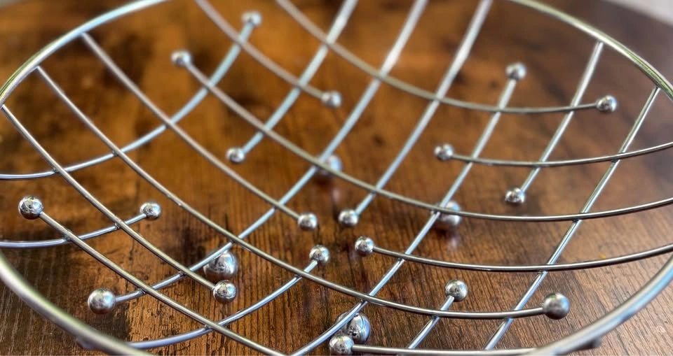 Chrome Atomic Mid-Century Modern Fruit Bowl - photo 3