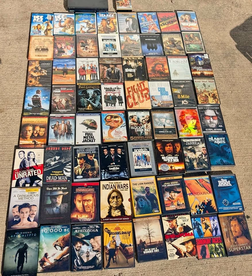 DVD movie lot 65 movies 1 DVD player