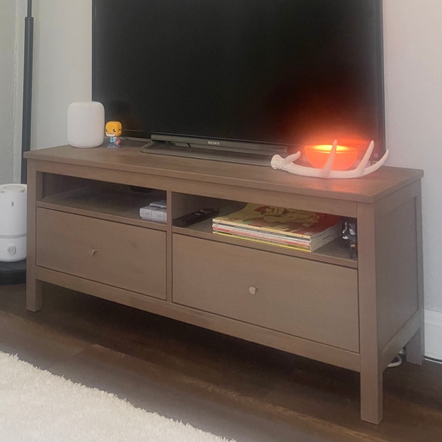 Wooden TV Stand / Media Console with 2 Drawers – Brown - photo 2