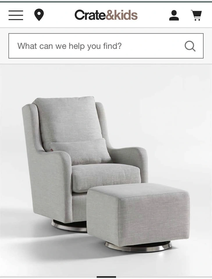 Crate&kids Monte/Milo Grey Nursery Swivel Glider & Ottoman - photo 2