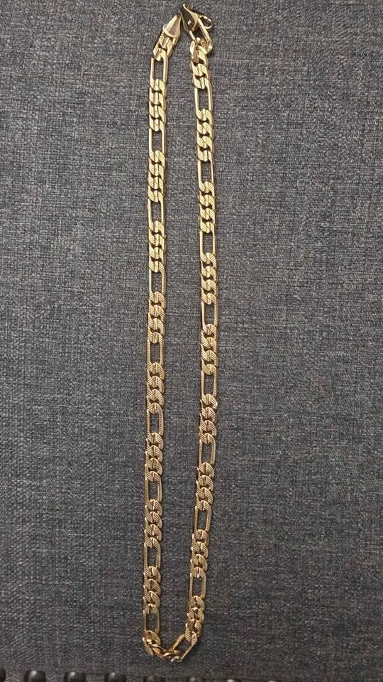 18K Gold plated Figaro Link Chain - photo 3
